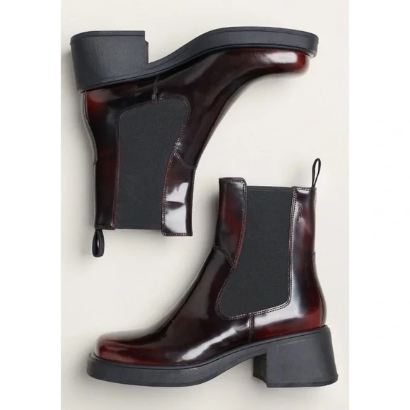 Vagabond Dorah Chelsea Boots Wine Red Anthropologie - Picture 2 of 8